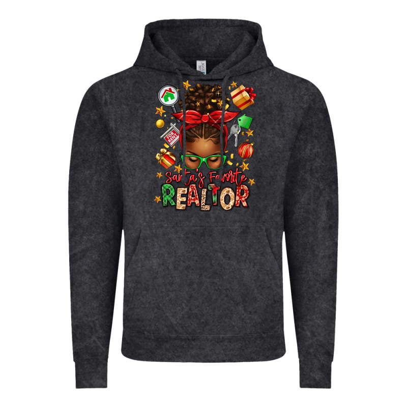 Santas Favorite Realtor Messy Bun Vintage Hoodie by texasbilliewilder | Teevron