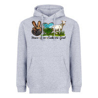 Heather Grey Peace Love Cashmere Goat Heavyweight Hoodie - LillyAllenDesigns