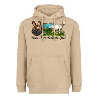 Mushroom Peace Love Cashmere Goat Heavyweight Hoodie - LillyAllenDesigns