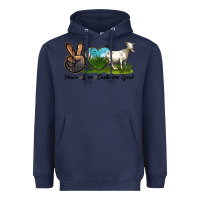 Navy Peace Love Cashmere Goat Heavyweight Hoodie - LillyAllenDesigns