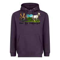 Plum Peace Love Cashmere Goat Heavyweight Hoodie - LillyAllenDesigns