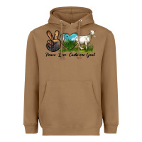 Toasted Coconut Peace Love Cashmere Goat Heavyweight Hoodie - LillyAllenDesigns