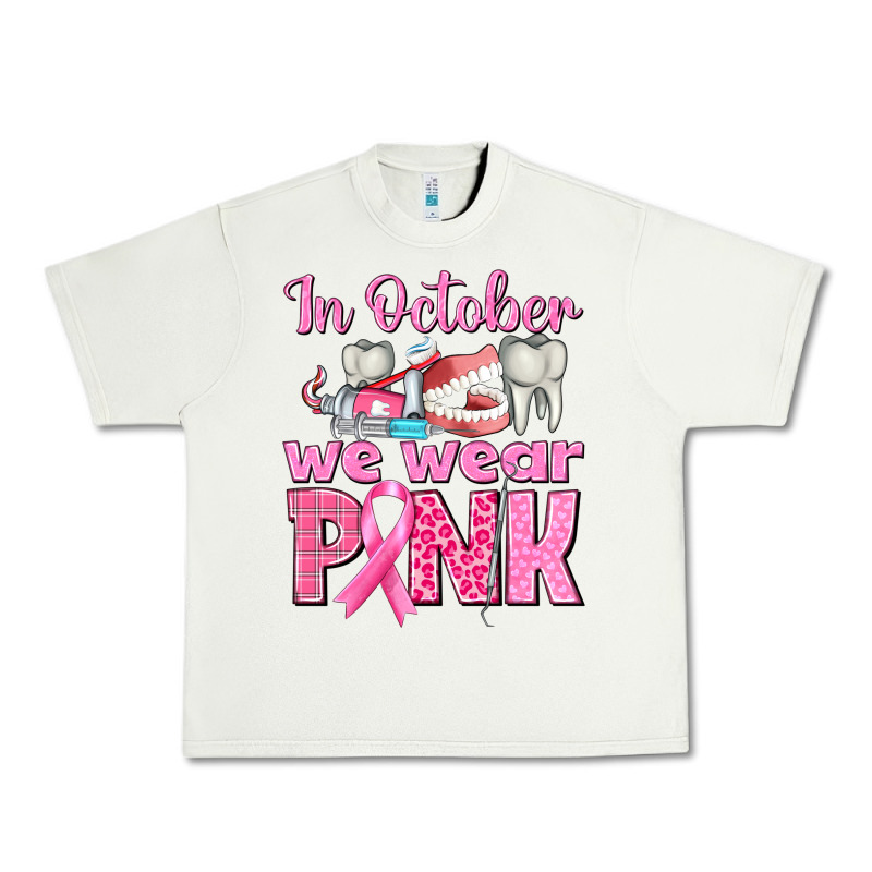 In October We Wear Pink Breast Cancer Awareness Urban Heavy Tee by texasbilliewilder | Teevron