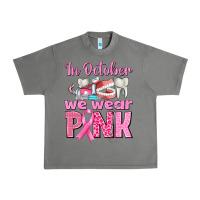 Tornado In October We Wear Pink Breast Cancer Awareness Urban Heavy Tee - texasbilliewilder