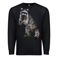 Black Raccoon Illustrations Premium Sweatshirt - LillyAllenDesigns