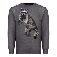 Charcoal Heather Raccoon Illustrations Premium Sweatshirt - LillyAllenDesigns