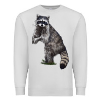 Dove Grey Raccoon Illustrations Premium Sweatshirt - LillyAllenDesigns