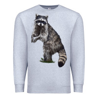 Heather Grey Raccoon Illustrations Premium Sweatshirt - LillyAllenDesigns