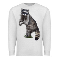 Oatmeal Heather Raccoon Illustrations Premium Sweatshirt - LillyAllenDesigns