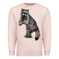 Pale Pink Raccoon Illustrations Premium Sweatshirt - LillyAllenDesigns