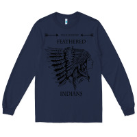 Navy A Feathered indians tyler darling childers art gift for fans Long Sleeve Tee - tuanDangUi
