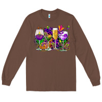 Chestnut mardi gras wine glasses cowgirl Long Sleeve Tee - CowGirlArtShop