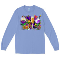 Colony Blue mardi gras wine glasses cowgirl Long Sleeve Tee - CowGirlArtShop