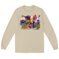 Mushroom mardi gras wine glasses cowgirl Long Sleeve Tee - CowGirlArtShop