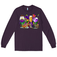Plum mardi gras wine glasses cowgirl Long Sleeve Tee - CowGirlArtShop