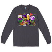 Smoke mardi gras wine glasses cowgirl Long Sleeve Tee - CowGirlArtShop