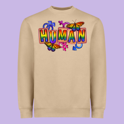 Human Pride Heavyweight Sweatshirt Designed By Fadigitalartstudio