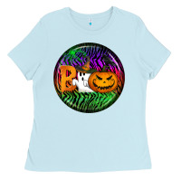 Baby Blue halloween round earrings 3 Ladies Tee - BundleAndBundleShop