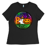 Black halloween round earrings 3 Ladies Tee - BundleAndBundleShop