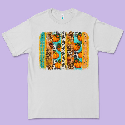 Fall Pumpkin Brushstroke Premium Tee Designed By Bundleandbundleshop