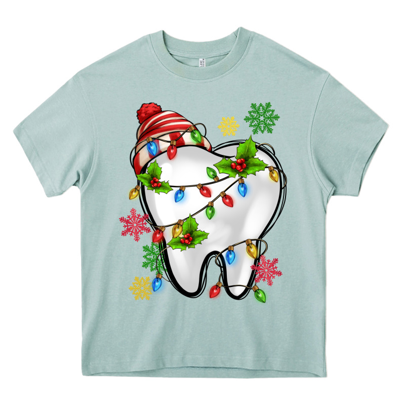Christmas Teeth Dentist Heavy Core Tee by MaliasSmallBusiness | Teevron
