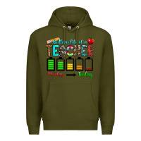 Army Green battery life of a teacher monday friday Premium Hoodie - RanaPortraitStore