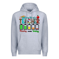 Heather Grey battery life of a teacher monday friday Premium Hoodie - RanaPortraitStore