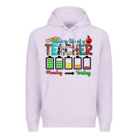 Lilac battery life of a teacher monday friday Premium Hoodie - RanaPortraitStore