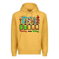 Mustard battery life of a teacher monday friday Premium Hoodie - RanaPortraitStore