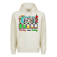 Oatmeal Heather battery life of a teacher monday friday Premium Hoodie - RanaPortraitStore