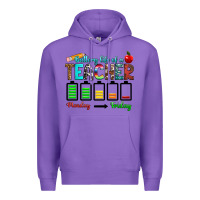 Purple battery life of a teacher monday friday Premium Hoodie - RanaPortraitStore