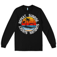 Black sunrise sunburn sunset repeat retro vintage gift vacation t shirt Long Sleeve Tee - tuanDangUi
