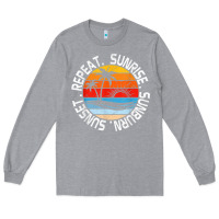 Heather Grey sunrise sunburn sunset repeat retro vintage gift vacation t shirt Long Sleeve Tee - tuanDangUi