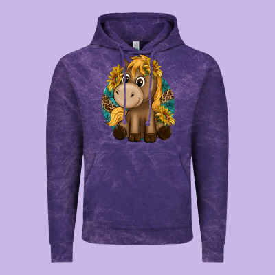 Cute Baby Horse Amd Sunflowers Vintage Hoodie Designed By Texasbilliewilder