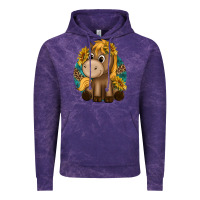 Cloud Purple cute baby horse amd sunflowers Vintage Hoodie - texasbilliewilder