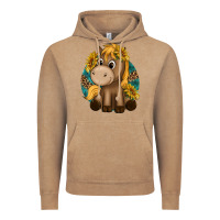 Vintage Coffee cute baby horse amd sunflowers Vintage Hoodie - texasbilliewilder
