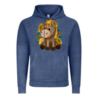 Vintage Denim cute baby horse amd sunflowers Vintage Hoodie - texasbilliewilder