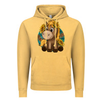 Vintage Mustard cute baby horse amd sunflowers Vintage Hoodie - texasbilliewilder