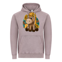 Vintage Zinc cute baby horse amd sunflowers Vintage Hoodie - texasbilliewilder