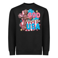 Black God Blessed the USA Heavyweight Sweatshirt - FaDigitalArtStudio
