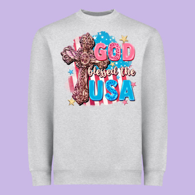 God Blessed The Usa Heavyweight Sweatshirt Designed By Fadigitalartstudio