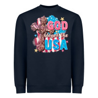 Navy God Blessed the USA Heavyweight Sweatshirt - FaDigitalArtStudio