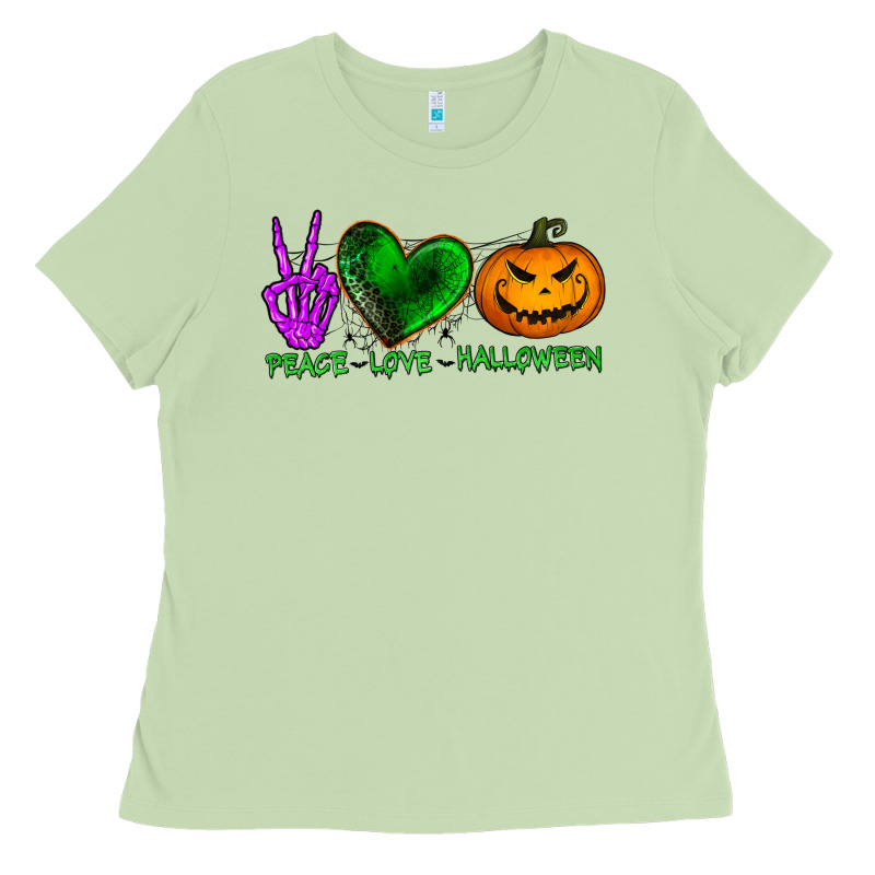 Peace Love Halloween Ladies Tee by BundleAndBundleShop | Teevron