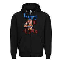 Black happy 4th of july Zipper Hoodie - BundleAndBundleShop