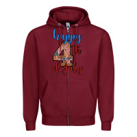 Burgundy happy 4th of july Zipper Hoodie - BundleAndBundleShop