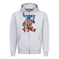 Heather Grey happy 4th of july Zipper Hoodie - BundleAndBundleShop