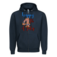 Navy happy 4th of july Zipper Hoodie - BundleAndBundleShop