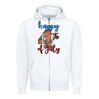 White happy 4th of july Zipper Hoodie - BundleAndBundleShop