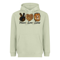 Matcha Peace Love Lion Head Heavyweight Hoodie - LillyAllenDesigns