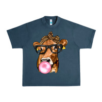 Midnight Navy Cow Lick with Leopard Bandana Urban Heavy Tee - texasbilliewilder